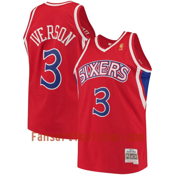 NBA Philadelphia 76ers Trikot Allen Iverson 3 Hardwood Classics Rot Swingman - Herren NBA Philadelphia 76ers Trikot Allen Iverson 3 Hardwood Classics Rot Swingman - Herren